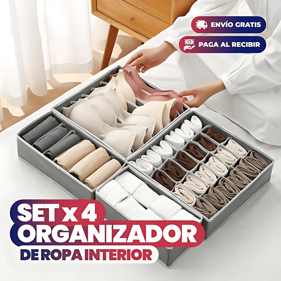 SET x 4 ORGANIZADORES DE ROPA INTERIOR